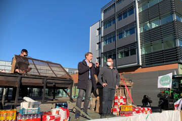 Manif FDSEA JA Leclerc Rivétoile Strasbourg